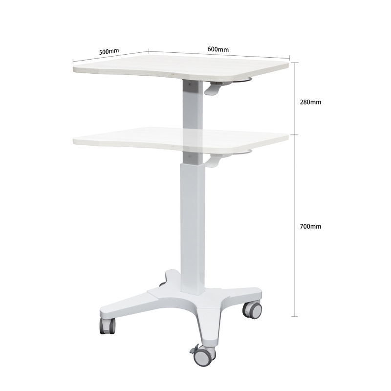 Pneumatic Lift Table Adjustable Standing Movable Computer Table White Learning Reading Home Desk Processing and Customization