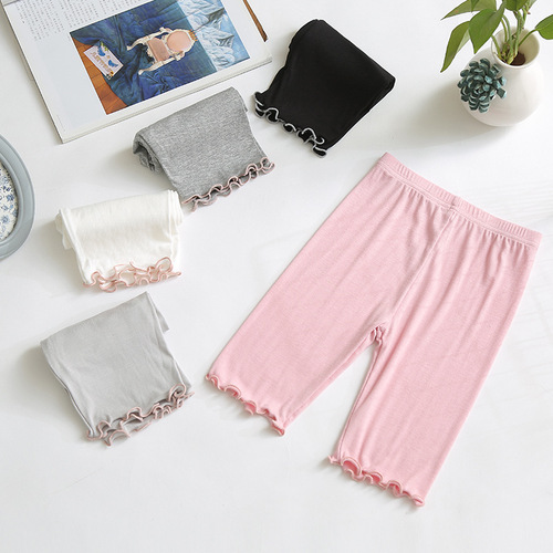 Girls' 5-pocket summer thin Modal leggings for children, baby mid-thigh short pants