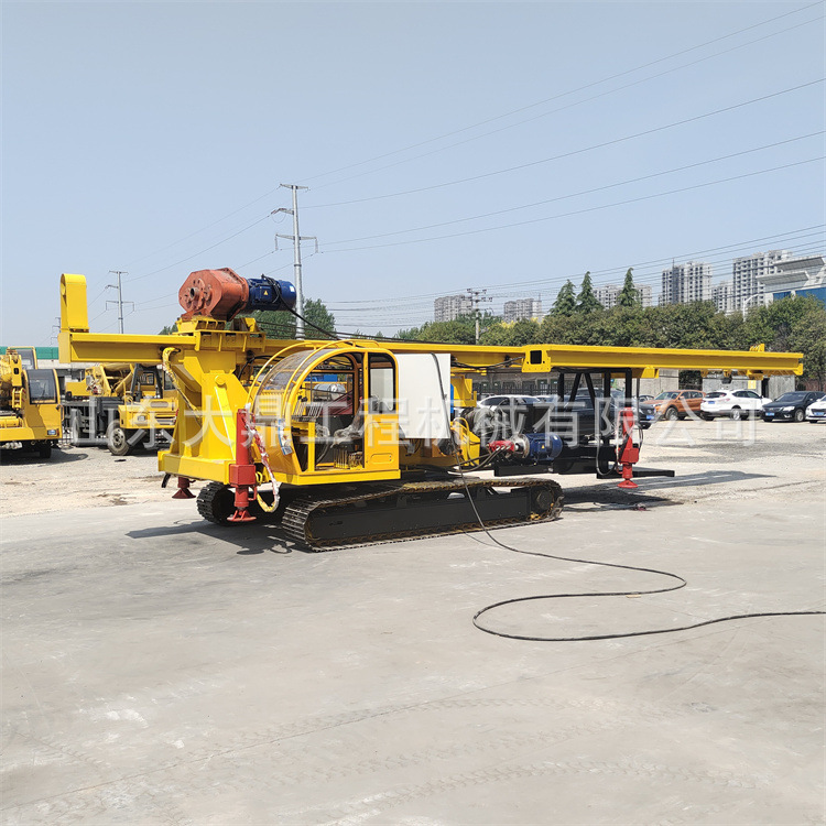 小型长螺旋钻孔机 履带式长臂钻机 15米抗浮锚杆打桩机