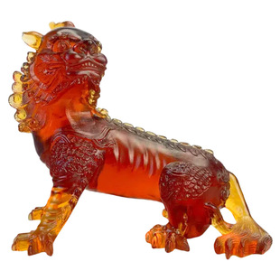 ✅ Glass Statue of Ksitigarbha Bodhisattva Riding a Divine Beast Ornament for Buddhist Temple Offerings and Wine Cabinet, Traditional Handicraft