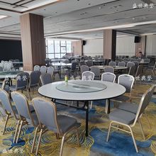 南平国际酒店宴会家具度假酒店婚宴折叠餐桌椅宴会中心铝合金椅子