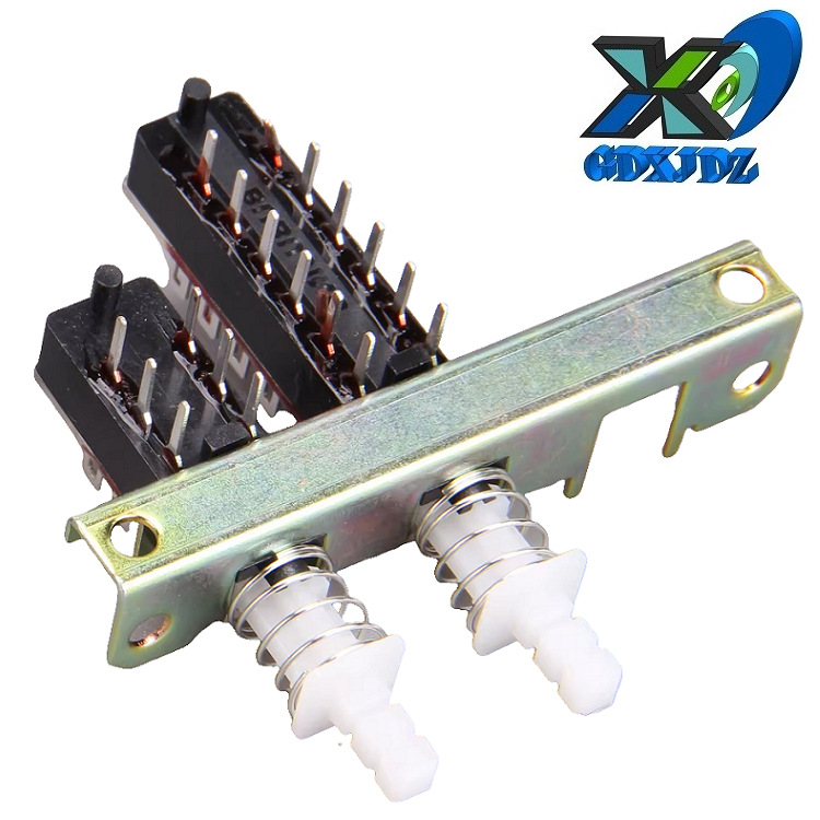 批发直键开关2联  电器2联支架按键开关 侧按支架2联自锁开关批发