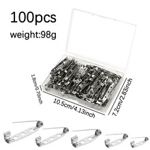 厂家新款批发100枚盒装扣针套装银色金属安全别针手工DIY服饰配件