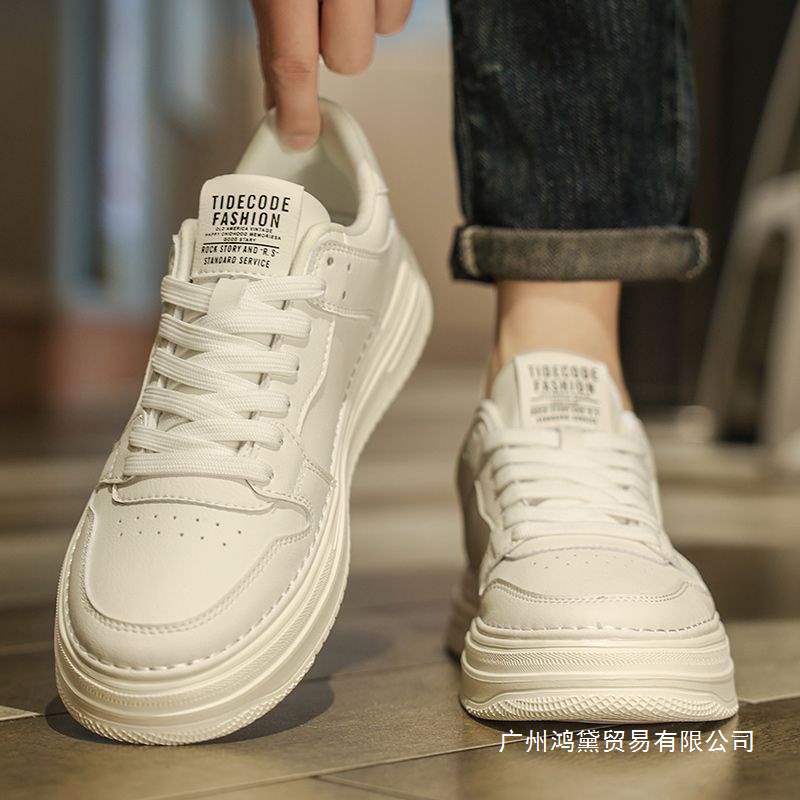 Men's Shoes Autum 2025 New Sports Casual Leather Shoes Men's Versatile White Shoes Soft Sole Work Flat Shoes