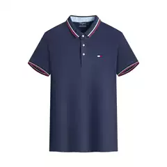 New Style Men's Polo Shirt Casual Flip Collar Short Sleeve Summer Premium Tommy Embroidered European Fit