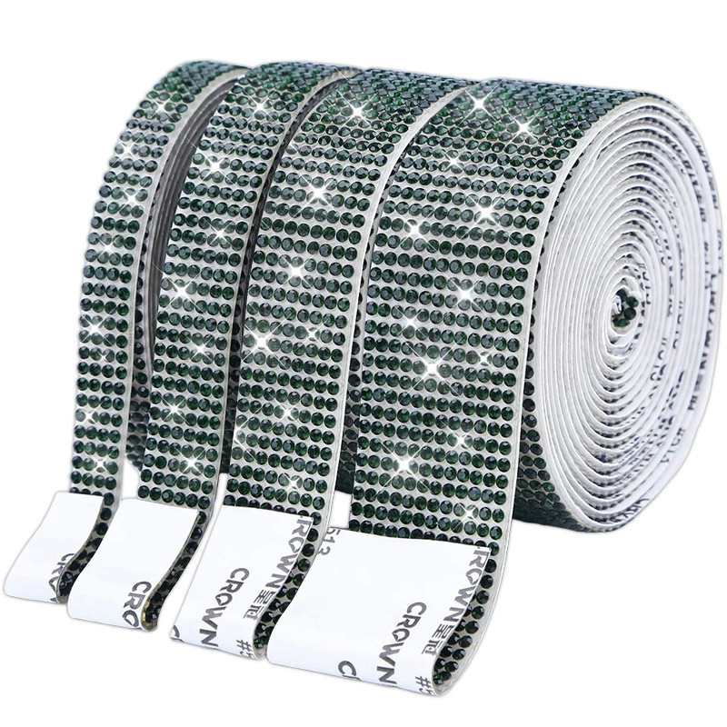 Self-Adhesive Rhinestone Strip, Custom DIY Diamond Sticker, 2–15 rows, Multiple Colors