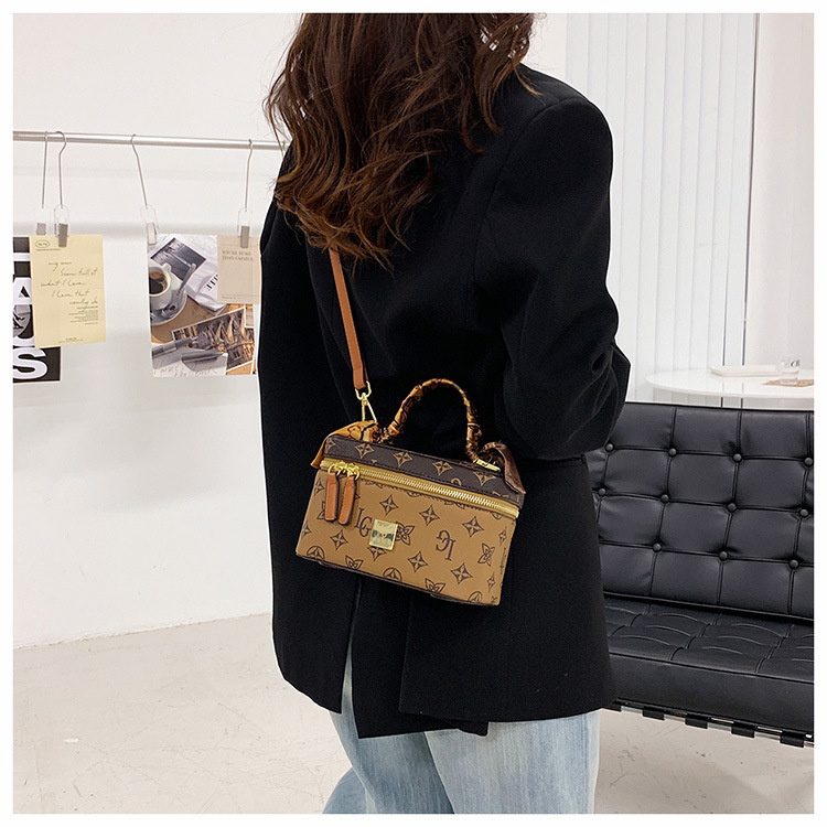 Borsa transfrontaliera, trama alla moda, popolare borsa a tracolla da donna, borsa con stampa retrò, versatile borsa cosmetica in stile coreano per donna_voghion.com
