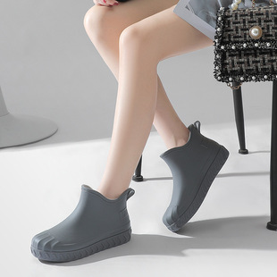 Cross-border Fashion Women's shell head rain boots waterproof non-slip wear-resistant comfortable water shoes shopping car wash kitchen oil-proof rubber shoes