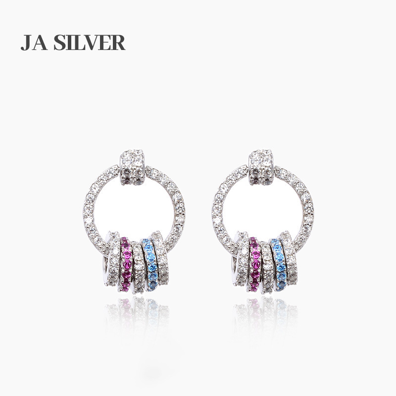 S925 plata anillo de zircón anillo de fijación pendientes de moda coreana simple personalidad joyas de orejas un cabello