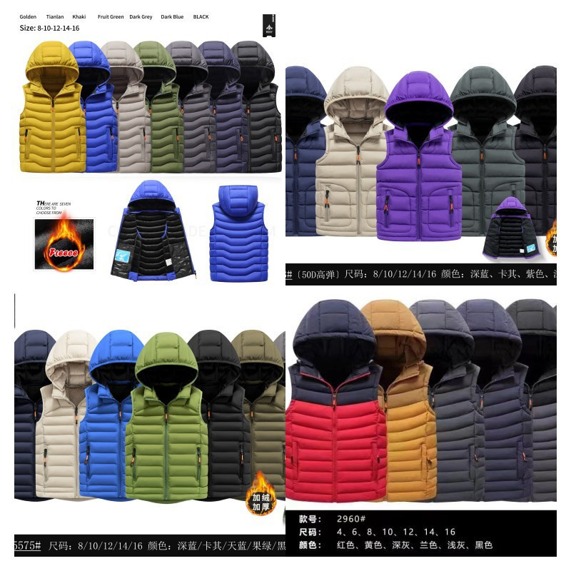 Chaqueta de chaleco de otoño y invierno para niños 2023 nuevo chaleco caliente grueso para niños abrazadera de caballo de algodón de pluma