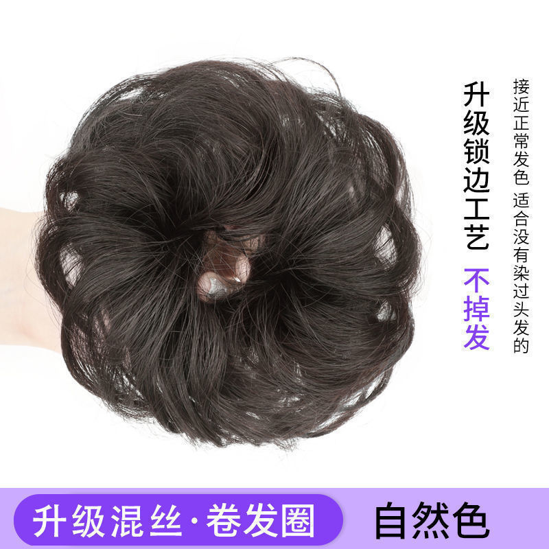 Peluca de las mujeres tocado corto Pelo Rizado bolsa Cola de Caballo Clip-on gran ola pera flor rollo mullido natural realista horquilla pelo agarre