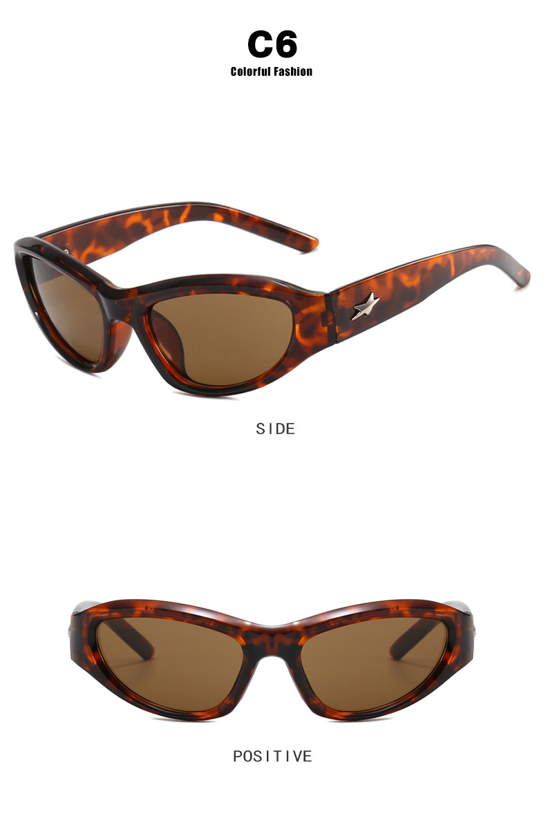 Ac, UV400 Protection Lens Material Special-Shaped Mirror Glasses Style Streetwear Color Block Ac UV400 Protection Special-Shaped Mirror Full Frame Women's Sunglasses