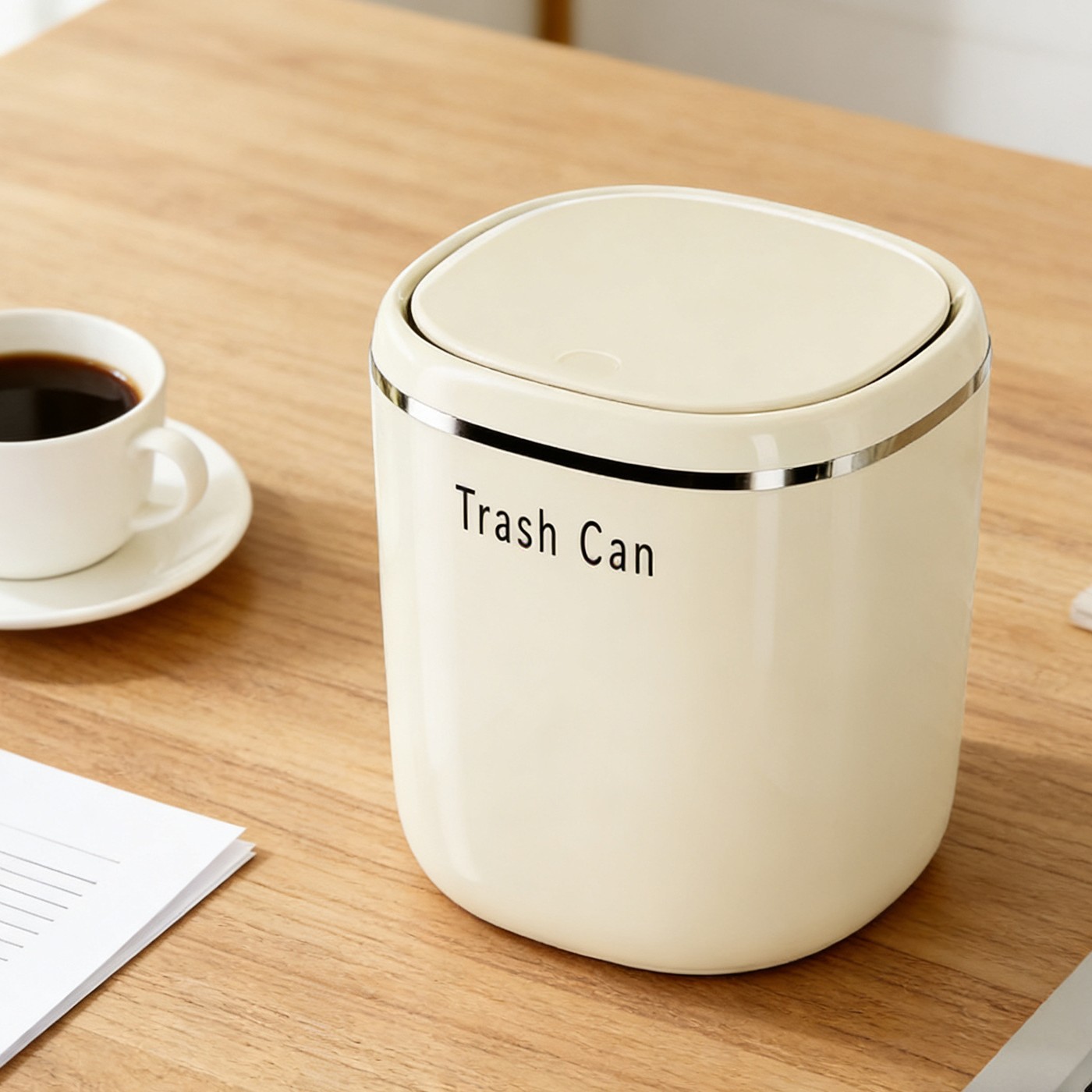 Botilla de basura de escritorio personalizada de presión tipo automóvil escritorio de oficina doméstico comedor contenedor de basura sala de estar lujoso