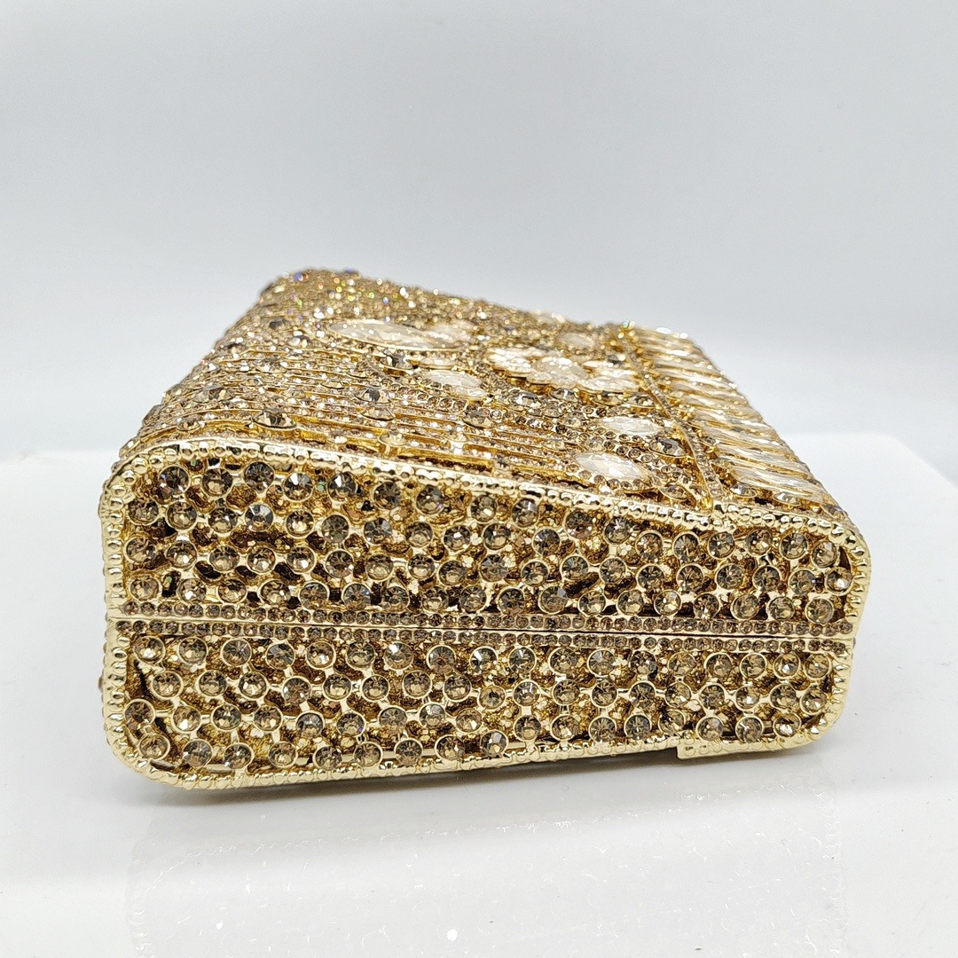 Nuevas aleaciones transfronterizas de diamantes bolsas de cena bolsas de cristal bolsas de noche de diamantes pesadas bolsas de mano