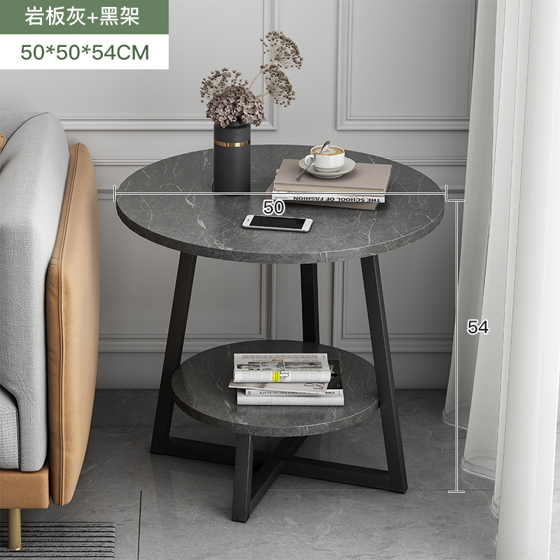 Mesa de centro, sala de estar, hogar, apartamento pequeño, sofá, mesa redonda pequeña, balcón simple, mesa de té de ocio de lujo ligero