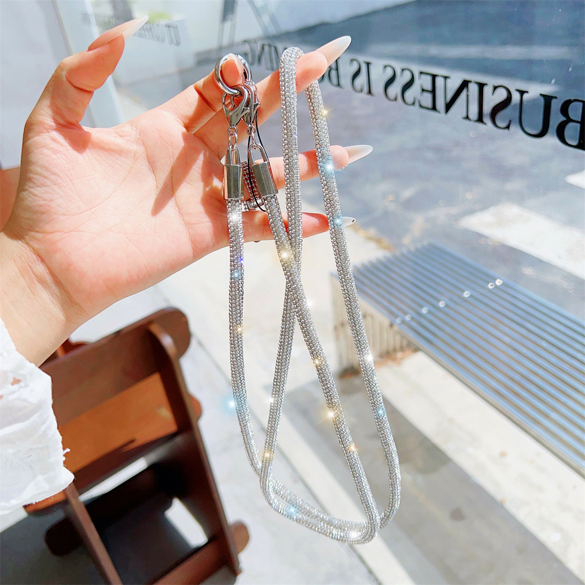 실버 화이트 [7mm 크로스바디 스타일]