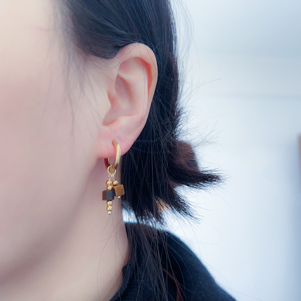 16g Weight Drop Earrings Classification 1 Pair Retro Geometric Titanium Steel Plating Drop Earrings