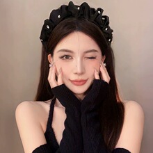 赵露思同款发箍女早春高颅顶复古法式网红2023年新款黑色头箍发卡