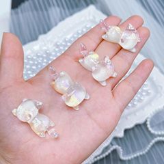 氷透明発光 [子猫] カード 37*19 ミリメートルブラインドバッグ携帯電話チェーンキーホルダー携帯電話ケースヘアピン DIY ジュエリー