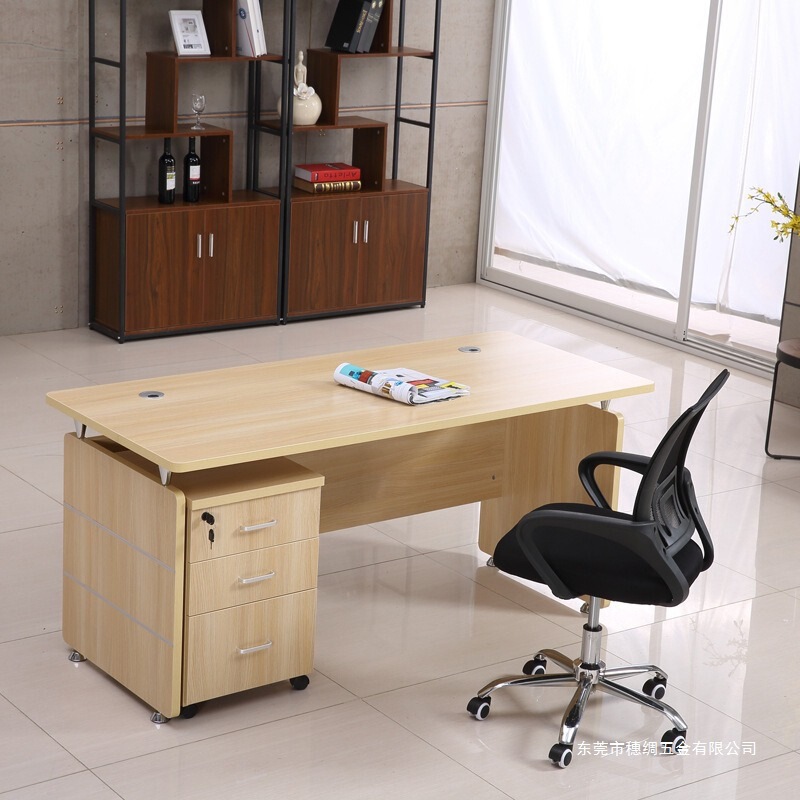 Single Desk and Chair Combination Modern Simple Office Boss Desk File Storage Cabinet with Drawer Staff Computer Desk