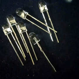 4mm圆头有边超高亮绿光蓝光白光闪烁红绿蓝发光二极管LED