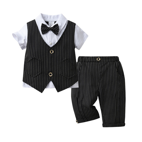 Wholesale children's clothing, British-style suit children's set baby clothes summer gentleman's dress boys summer wear