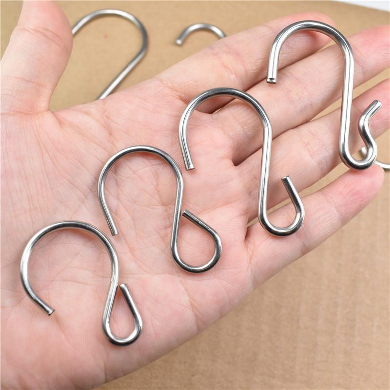 ➲不锈钢S钩服饰超市钩子摆摊置物挂钩厨具浴室收纳钩窗帘S形挂钩