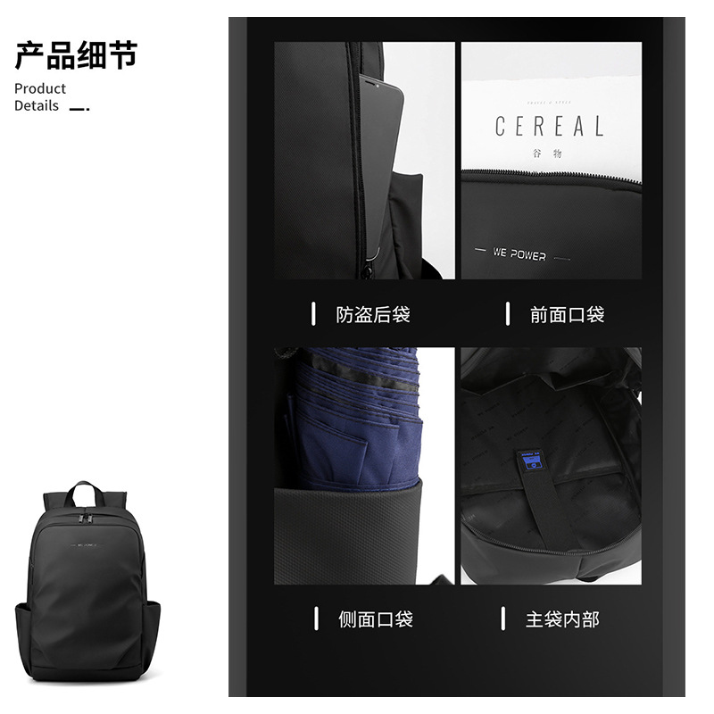 Mochila de fábrica transfronteriza al por mayor para hombres de gran capacidad mochila de computadora viajes al aire libre mochila de viaje de negocios image 4