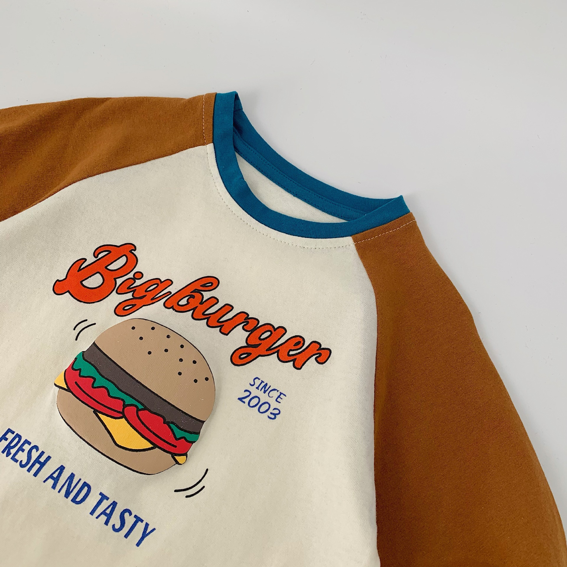 Maibao camiseta para niños 2024 Primavera de dibujos animados impreso de manga larga para niños y niñas de manga raglán ropa para niños nueva moda superior