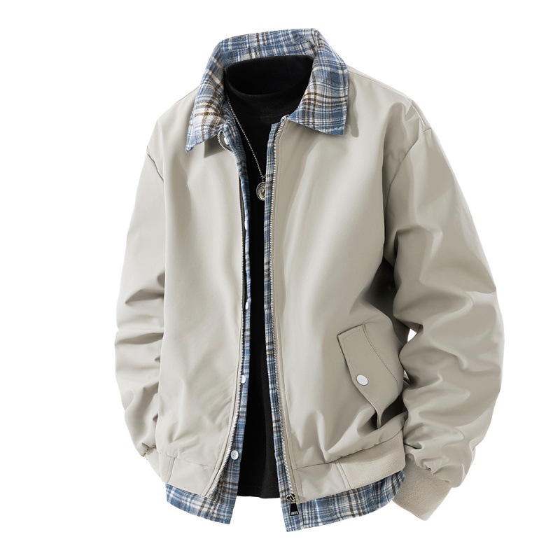 Monochrome Man – Zweiteiliger Cross-Border-Anzug für Damen und Herren, Herbst 2026, neuer Stil, Patchwork, Farbblock, lockerer Schnitt, Fliegeranzug_voghion.com