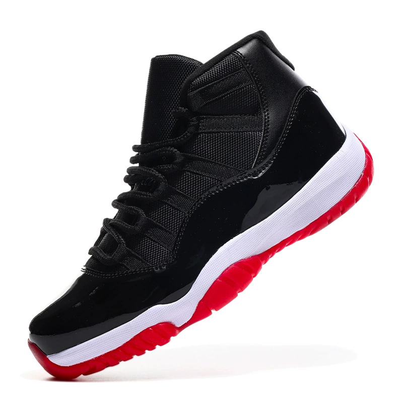 Оптовая продажа обуви Putian напрямую с оригинальной фабрики: аутентичные мужские высокие кроссовки AJ11 из карбона, черно-красные, в стиле Bulls, для баскетбола, повседневные и универсальные.