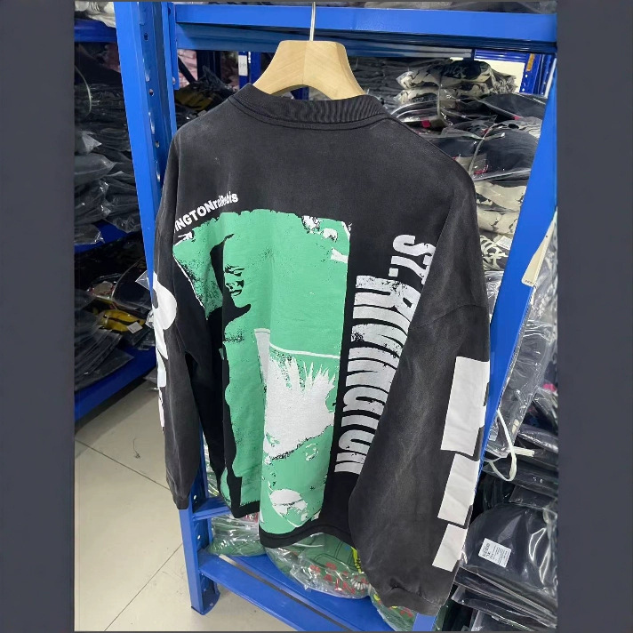High Street Trendy Loose Casual Versatile Crew Neck Sweatshirt For Men And Women_voghion.com