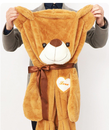 Al por mayor oso de peluche cáscara de cuero de peluche de juguete Corazón Oso bufanda Oso De cuero Shell muñeca almohada grande