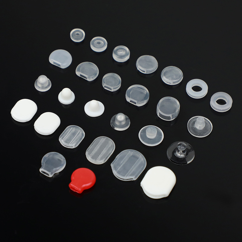 diy耳夹配件椭圆形防痛垫透明耳垫防滑垫白色软胶垫蚊香盘耳夹垫