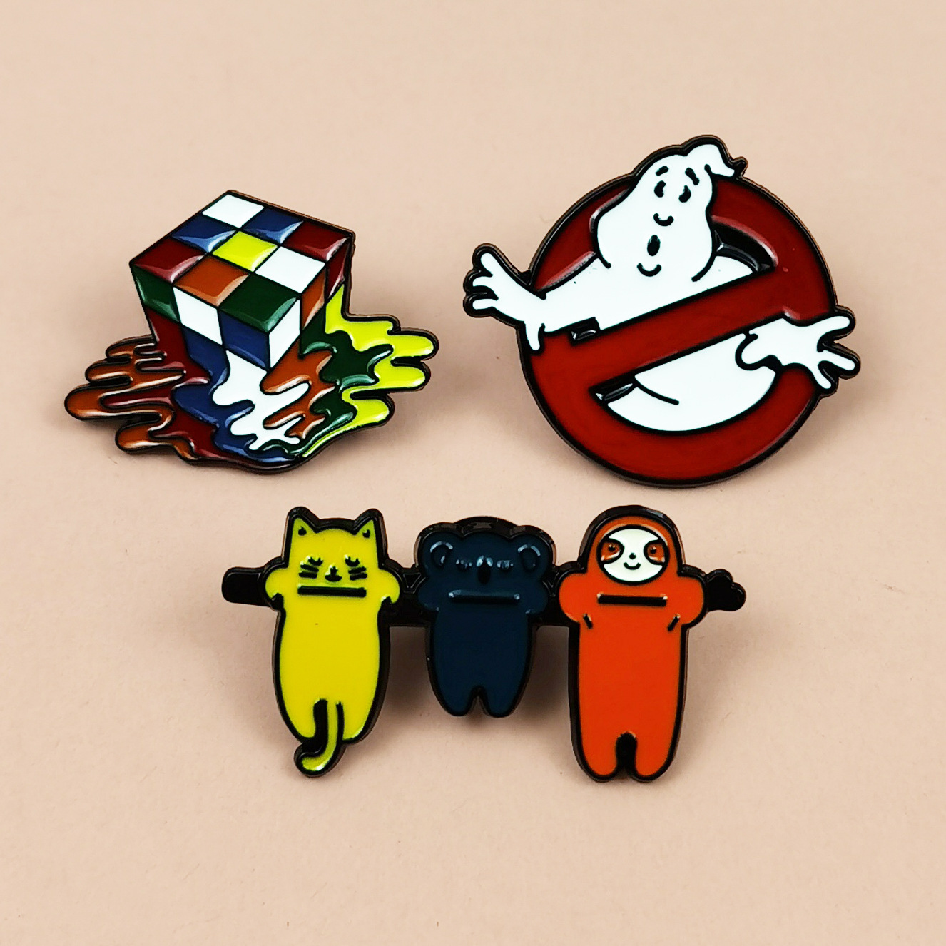 Broche de modelado geométrico creativo Cubo de Rubik, hombre de dibujos animados, aleación para hombres y mujeres, hebilla de alfiler, accesorios de moda personalizados, insignia image 2
