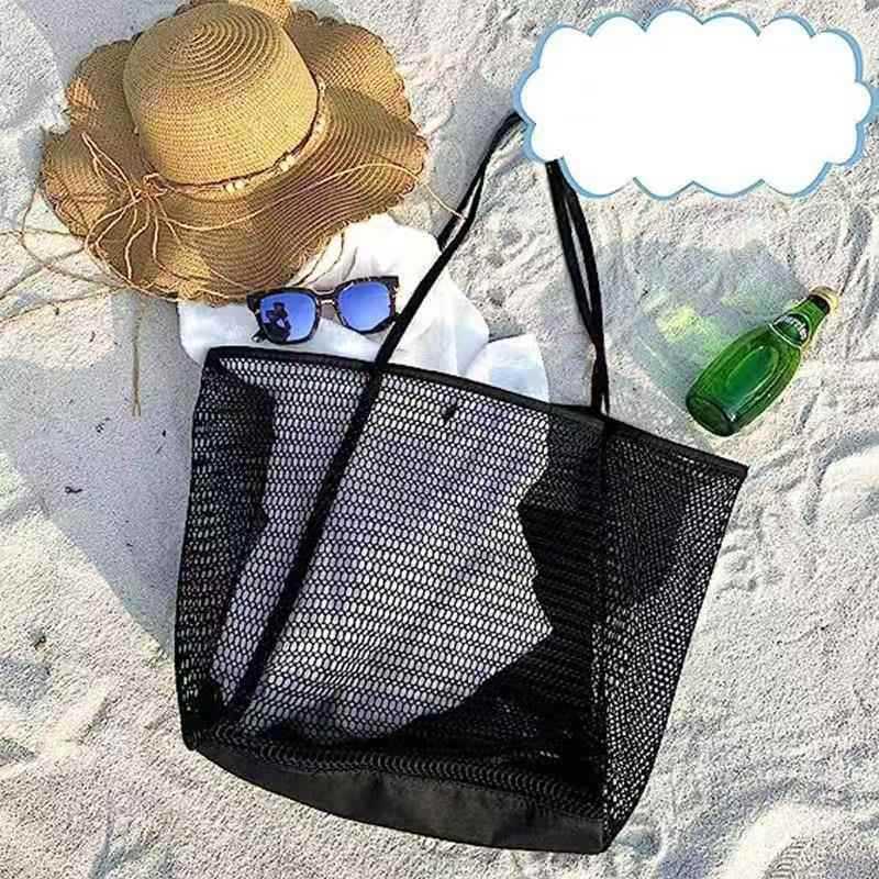 접이식 메쉬 비치백 여성 숄더백 다용도 쇼핑백 여름 여행용 수납가방