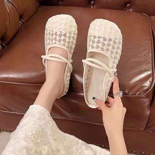 Baotou Flats Mesh Half Slippers for Women 2025 Summer New Outer Wear Fashionable with Skirts Versatile Mesh Sandals