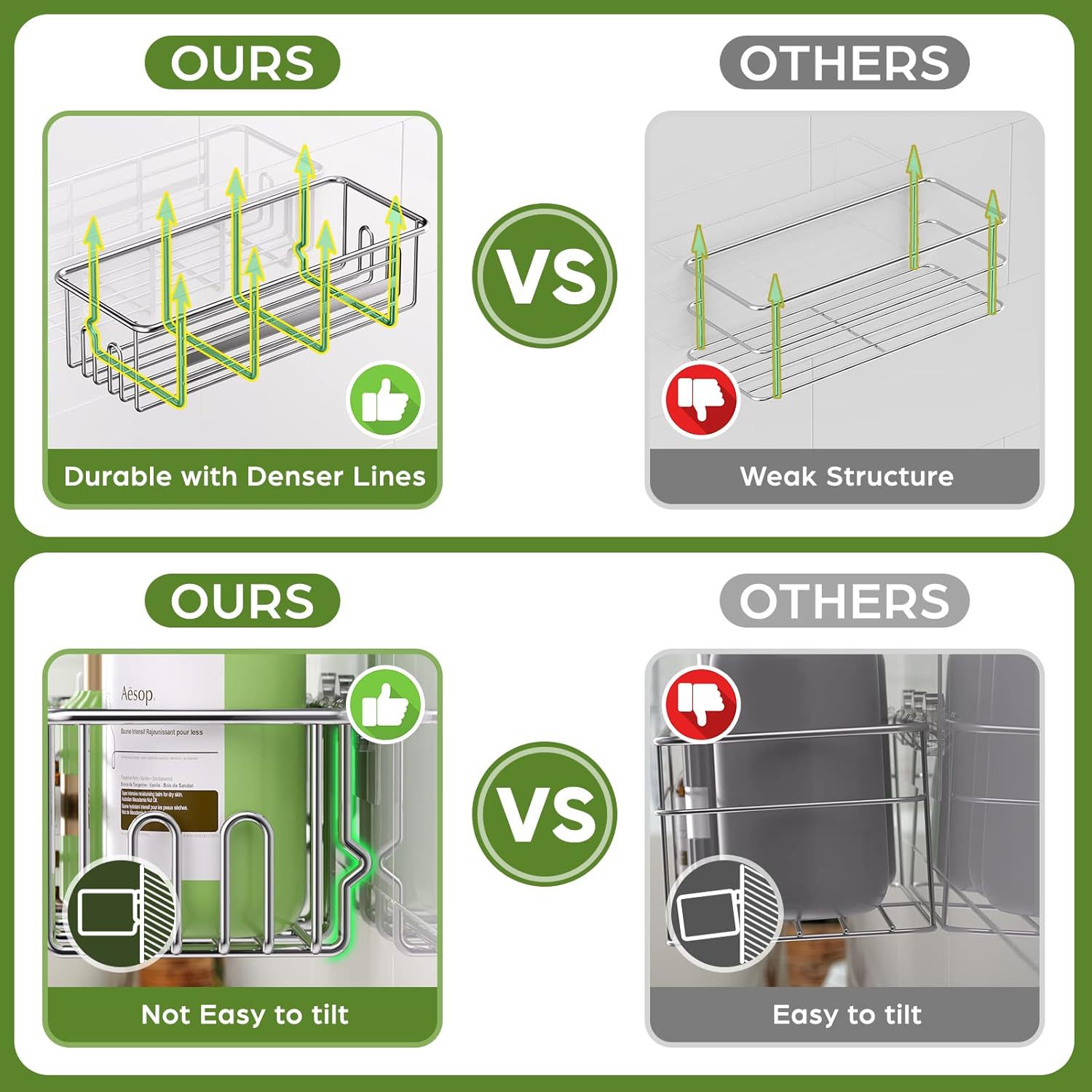 Estante de almacenamiento de baño sin perforaciones de plata montado en la pared fregadero de cocina de múltiples capas inodoro organizador multifuncional estante de almacenamiento
