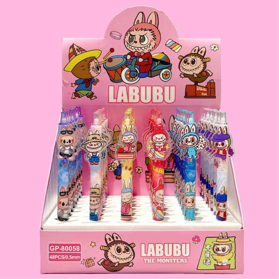 Nuevos productos de muchos lápiz de parche de dibujos animados Caza de brujas pulsable lápiz neutro de alto valor negro 0.5 lápiz de agua lápiz