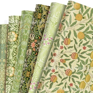 Wz126 Retro Pattern Gift Decorative Paper Vine Flower Decorative Wrapping Paper Holiday Party Gift Gift Box Paper