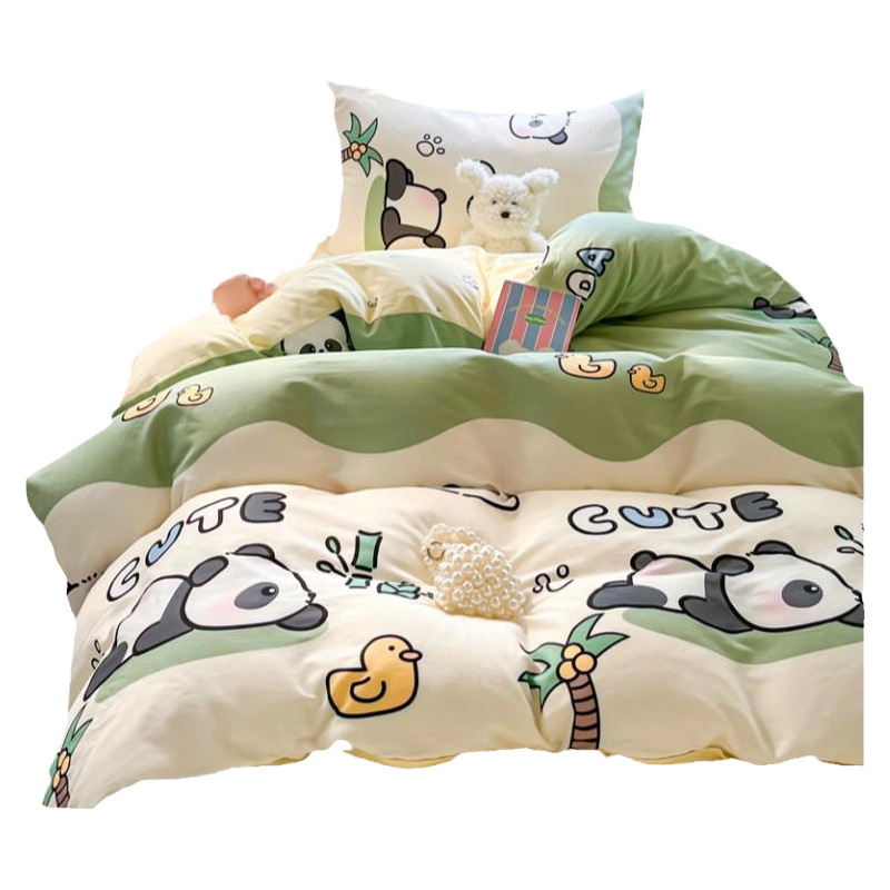 Edredón de algodón completo un conjunto completo de ropa de cama de seis piezas, dormitorio de estudiantes individuales, colchón de cama de tres piezas