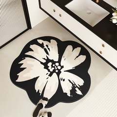 軽くて豪華な花柄の特殊な形の吸収性フロアマット、小さな香りのバスルームドアの汚れにくいフットマット、珪藻泥の滑り止め速乾性フロアマット