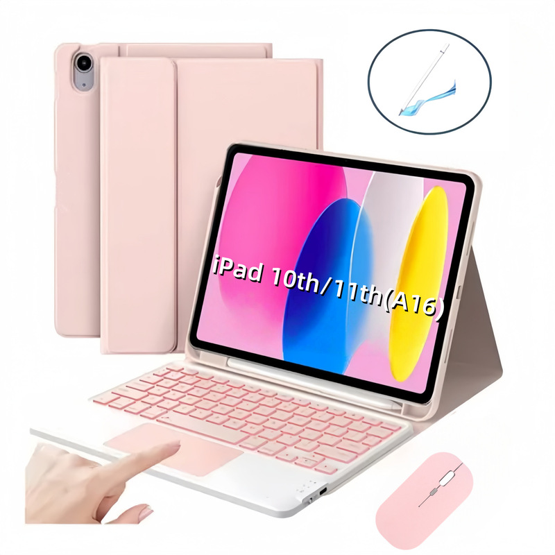 Suitable for Ipad110Th with Touchpad, Illuminated Bluetooth Keyboard, A16 Tablet Protective Case, Tenth Generation Pen Slot Case Ñ