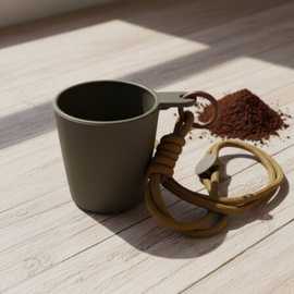 EK022户外随行杯露营杯咖啡杯便携挂水杯迷你咖啡渣麦秸秆印logo