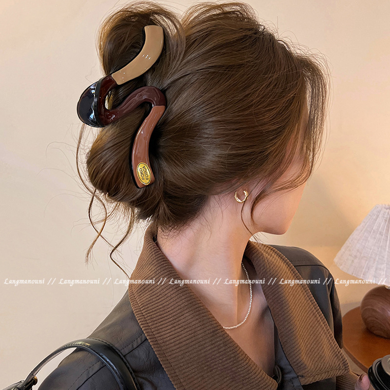 ドーパミンコントラストカラーグリッパー女性のかわいい多用途ヘアピン韓国スタイルのハイエンドヘアピン 2025 新しいアクリルヘアアクセサリー|undefined