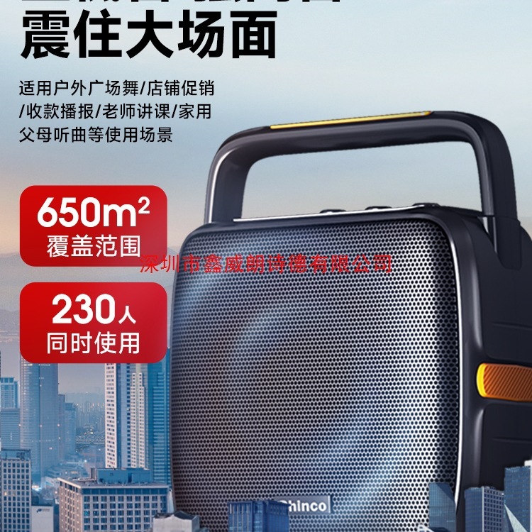 新科广场舞蓝牙音响家用k歌户外小音箱大音量重低音炮带无线话筒|undefined
