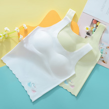 无痕冰丝少女内衣甜美中长款初中生文胸发育期学生女童小背心薄款