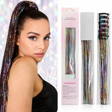 ���Q�W���ٰlŮ�ӰlƬ12Ƭ�btinsel hair�D���zֱ�l�ٰlƬ�羳