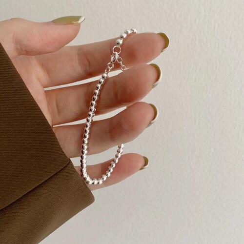 Fan Zhiqiao French style jewelry 925 sterling silver round beads golden Buddha bead bracelet niche extremely simple INS hand jewelry