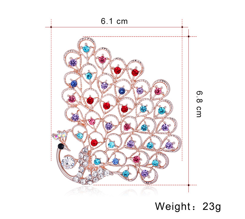 European And American Exaggerated Colorful Crystals Peacock Brooch Creative Graceful Personality Animal Pin Corsage Suit Clothing Accessories Direct Sales display picture 1